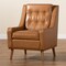 Baxton Studio Daley Modern and Contemporary Tan Faux Leather and Walnut Brown Finished Wood Lounge Armchair 183-11013-Zoro - alternate 2